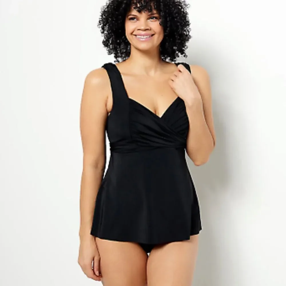 Kim Gravel Black Sweetheart Tankini Swimsuit Sz 10 New